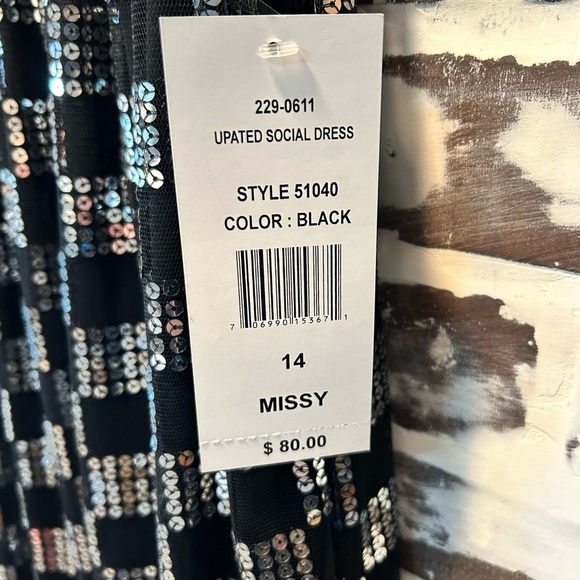 Scarlett Nite Black and Silver Sequin Sleeveless Dress Size 14 - Picture 4 of 5